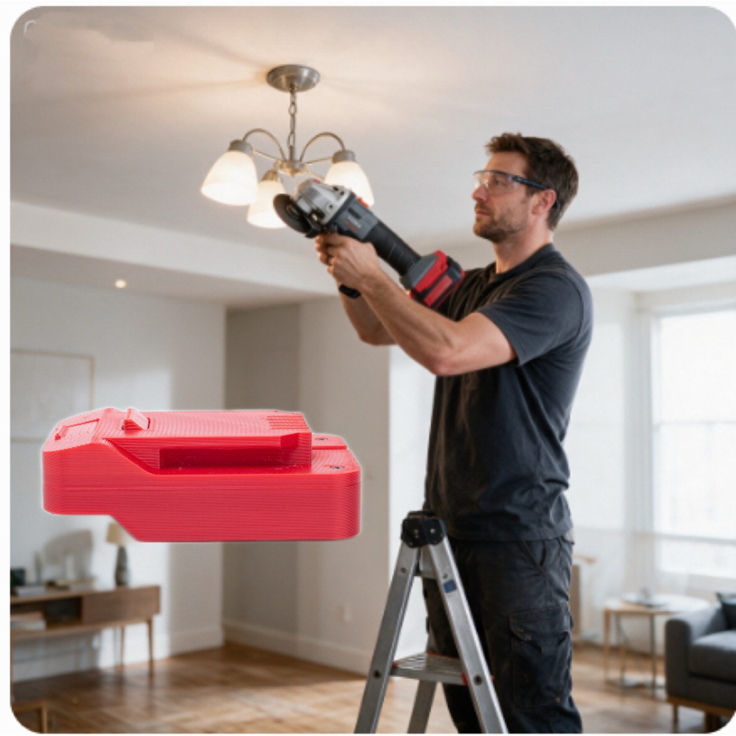 Brushless Cordless Electric Drill 18V - Batteriekonverter für Ozito 18V Li-Ion Akku-Adapter,