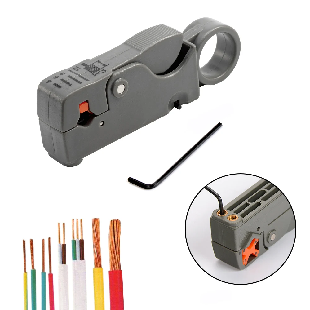 Automatic Wire Stripper Cutter - Drehbares Kabelabisolierwerkzeug, verstellbare Kabelabisolierzange für 4–12