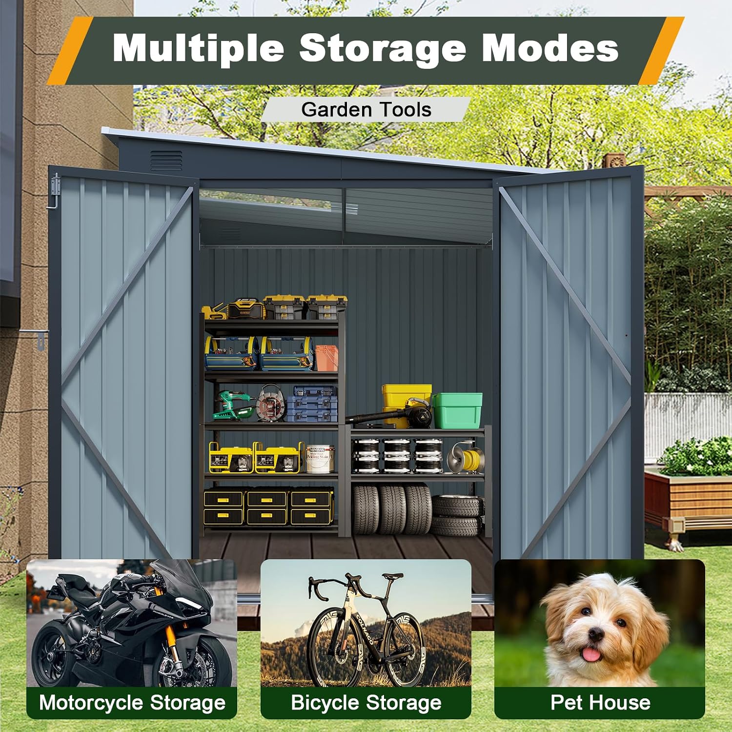 6x8 FT Metall-Schuppen mit abs – Garden Tools Bewertung und Preis