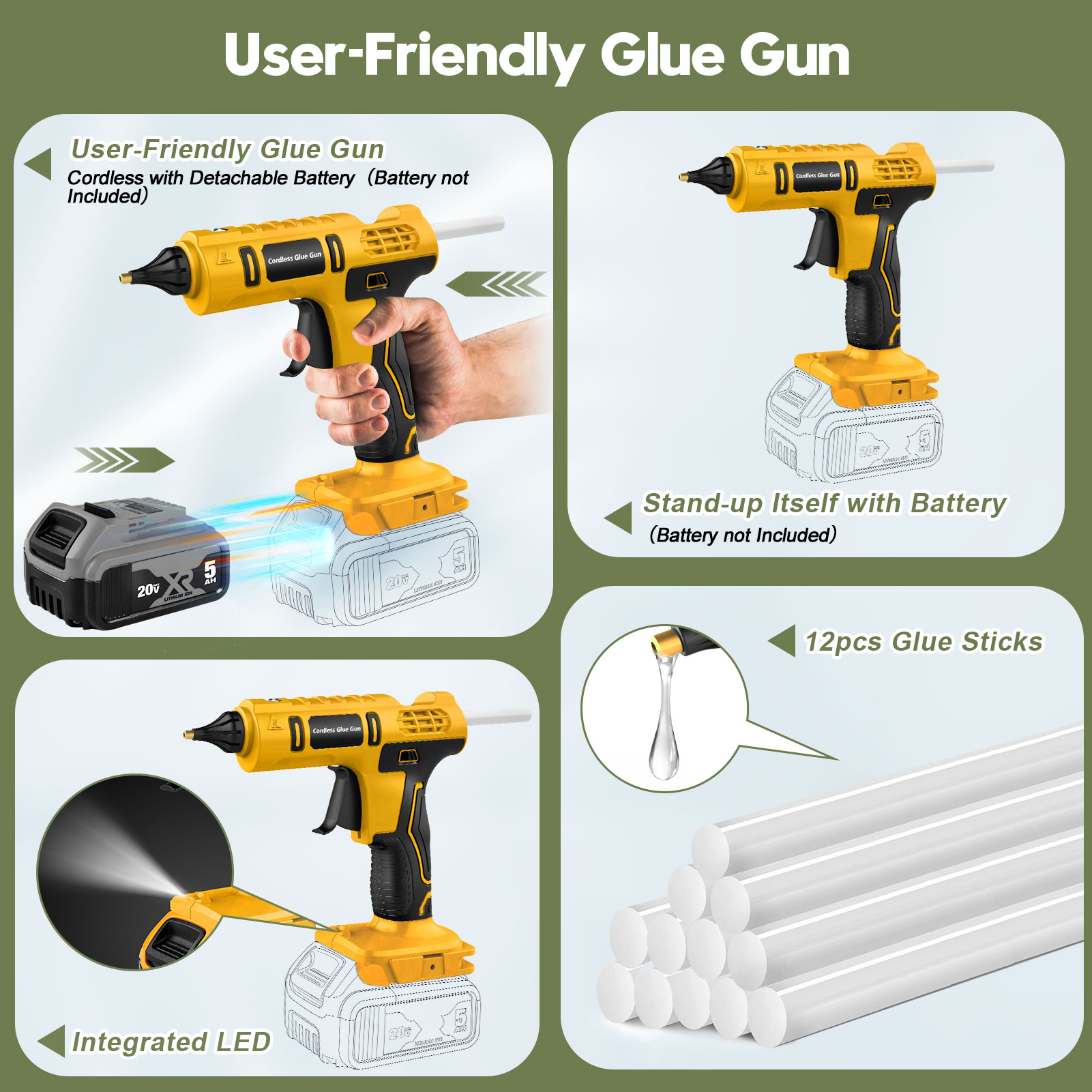 100W Akku-Heißklebepistole für – Hot Melt Glue Gun Cordless Bewertung und Preis