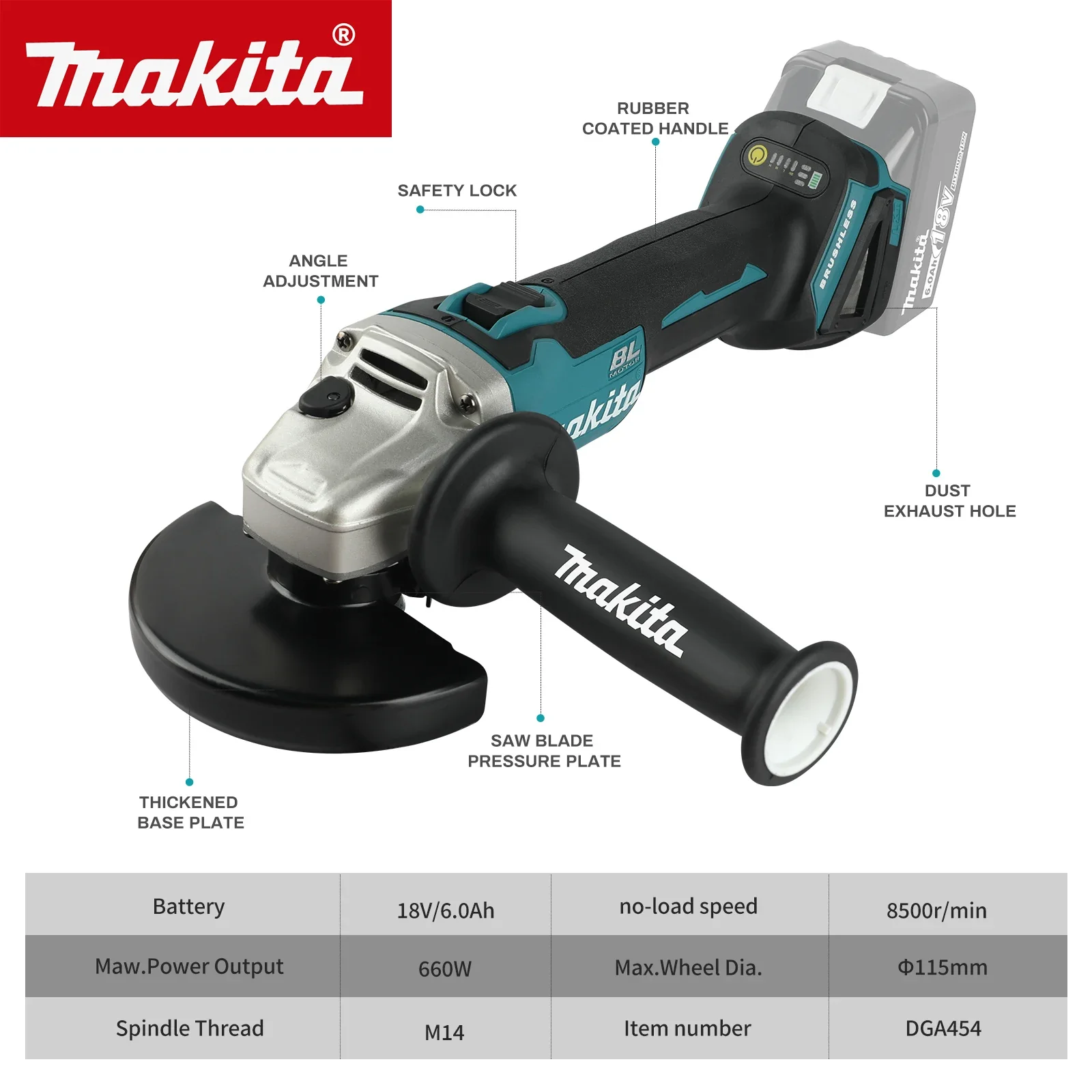 Bürstenloser Lithium-Elektro-W – Brushless Angle Grinder Battery Powered Bewertung und Preis