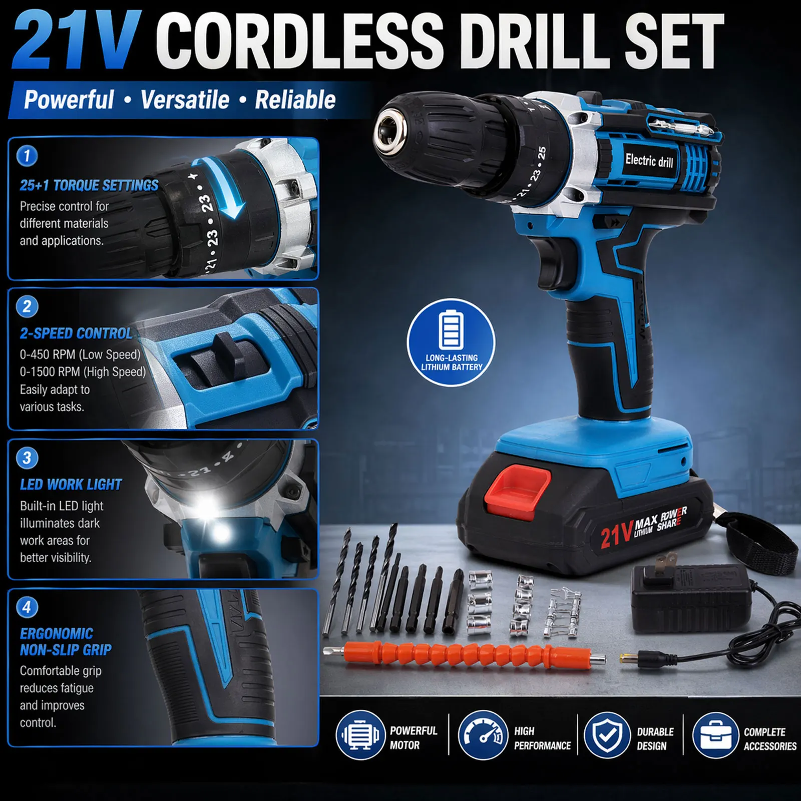 Neuer Elektrischer Schlagbohre – Brushless Cordless Electric Drill 18V Bewertung und Preis