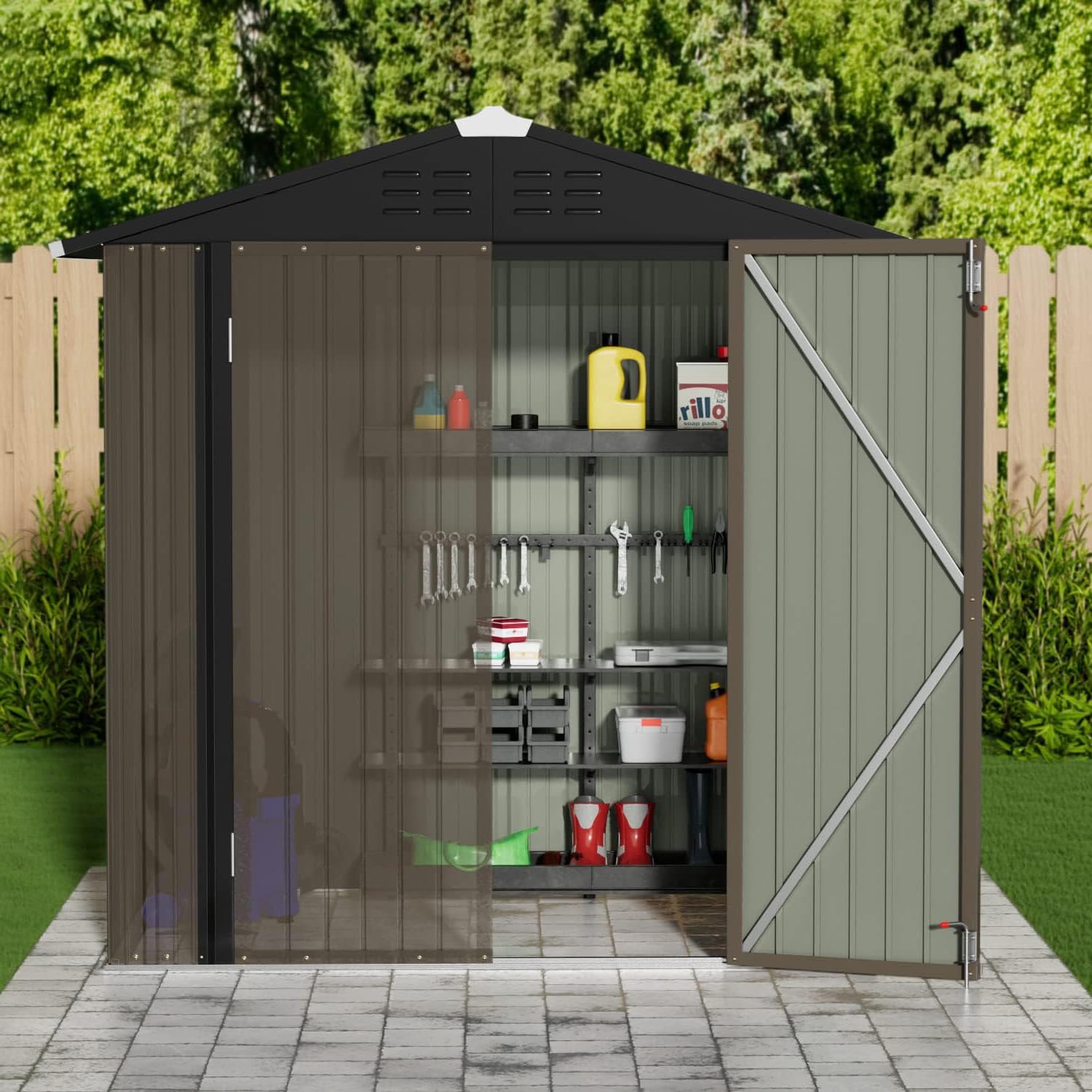 Metall-Geräteschuppen für den  – Garden Tools Bewertung und Preis