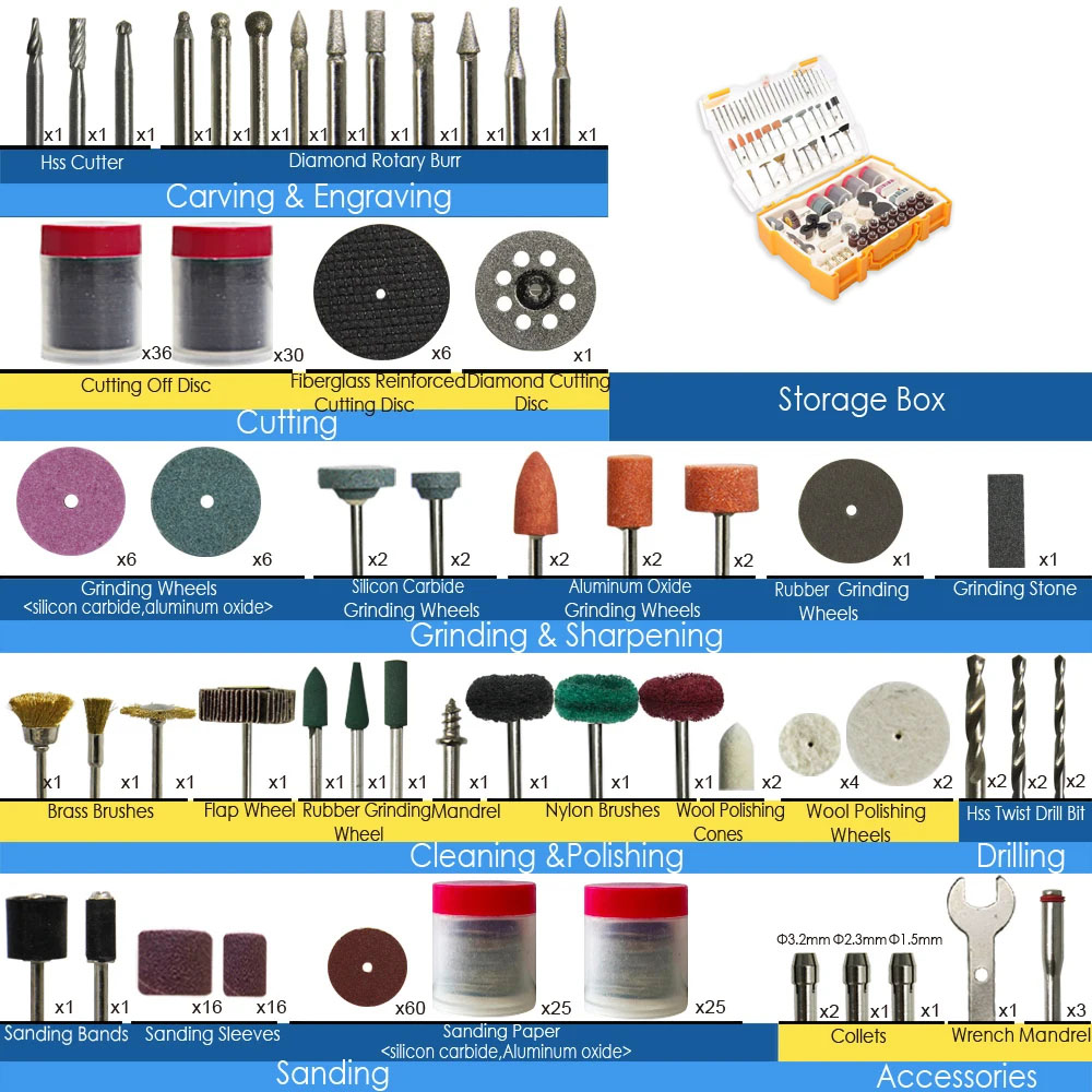NEUE STIL 287PCS Schleif Dreh  – Cordless Rotary Tool Kit Accessories Bewertung und Preis
